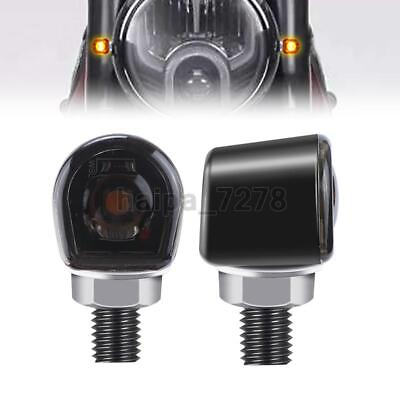 #ad 2X LED Motorcycle Turn Signals Indicator Amber Blinker Light Universal Mini Lamp $13.98