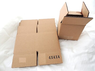#ad 4 x 4 x 4quot; Corrugated Kraft Shipping Boxes Select Quantity SHIPS FAST $14.99