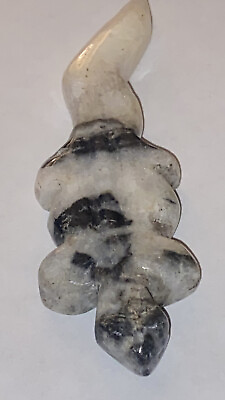 #ad Stone Carved Lizard Chalcedony Quartz Black amp; White 4” L x 1.25” W x .75” H $13.60