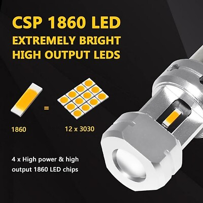 #ad 3600 Lumens 1156 7506 Amber LED Turn Signal Light Bulbs Super Bright LED Bulb $36.54