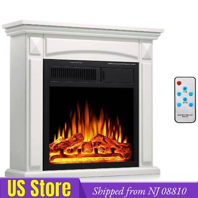 #ad 26.5#x27;#x27; White Electric Fireplace with Mantel Wooden Frame Fireboxfrom NJ 08810 $205.00