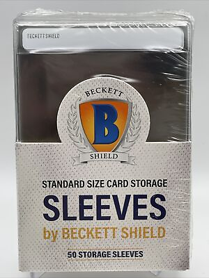 #ad Beckett Shield Standard Size Semi Rigid Sleeves 1 Pack of 50 for Standard Cards $9.00