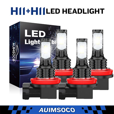 #ad For Chevy Malibu 2004 2012 4PC LED Headlight Bulbs Highamp;Low Beam Combo Kit 6000K $27.99