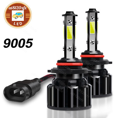 #ad Pair 4 sides LED Headlight Kit 9005 HB3 H10 9140 9145 2400W 6000K 360000LM Bulbs $12.96