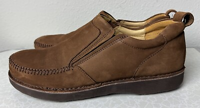 #ad Samuel Hubbard Brown Leather Slip On Loafer Wedge Comfort Fashion Men Shoes 13M $80.00