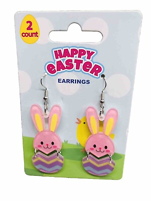#ad 2 Ct Easter Bunny Egg Figure Hook Earrings $16.88