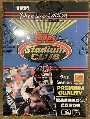 #ad 1991 Topps Stadium Club Series 1 Baseball Wax Box FASC BBCE Wrapped and Sealed $59.99