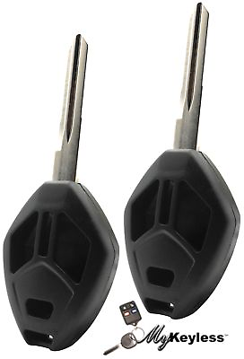#ad New Mitsubishi Replacement Uncut Key Blade Car Remote Combo Shell 3 Button Pair $14.95