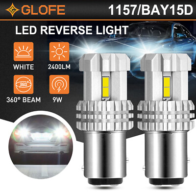 #ad 2x GLOFE 1157 6000K P21W 5W 2057 LED Bulbs Backup Reverse Light For EURO Car $18.43