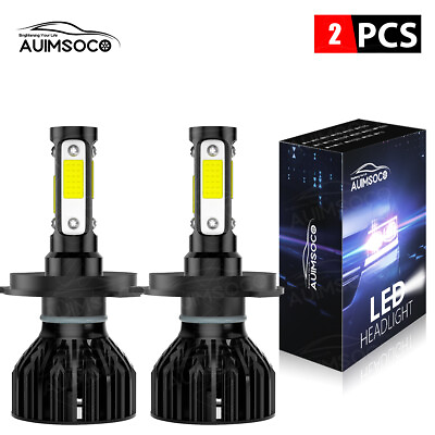 #ad H4 LED Headlight Bulbs Kit 60W 6000LM High or Low Beam Super Bright White $24.99