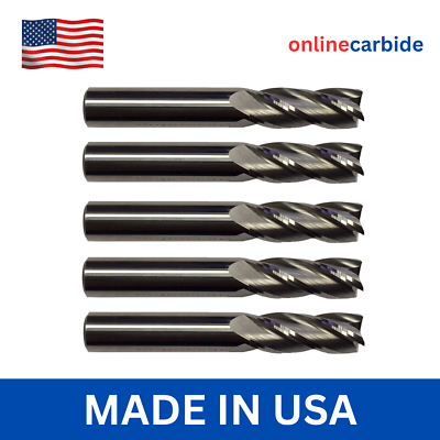 #ad 5 PCS 1 4quot; 4 FLUTE CARBIDE END MILL FREE SHIPPING $55.95