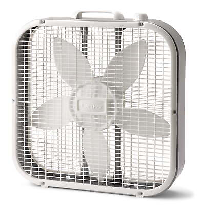 #ad Lasko 20quot; Classic Box Fan with Weather Resistant Motor 3 Speeds 22.5quot; H White $22.97