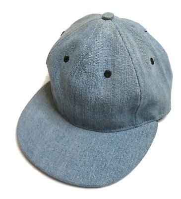 #ad Denim Baseball Hat Cap Snapback Light Blue USA Made Solid Plain $11.24