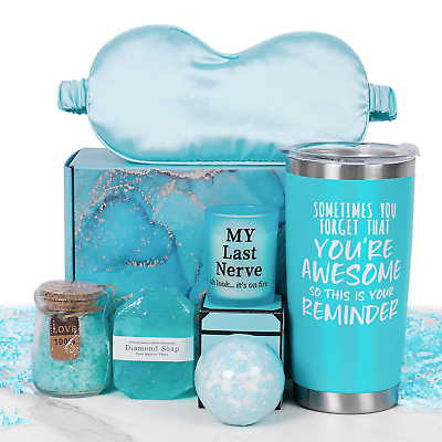 #ad Mother#x27;s Day Gifts for Mom Her Wife Relaxing Spa Gift Basket Set Bath and Body $24.98