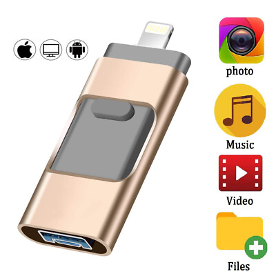 #ad USB Flash Drive Memory Thumb Photo Sticks For iPhone iPad 128 256 512GB 1TB 2TB $23.74