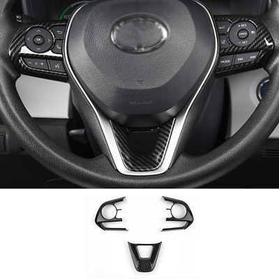 #ad Carbon fiber internal Steering Wheel Trim 3pcs For Toyota Corolla 2019 2024 $14.95