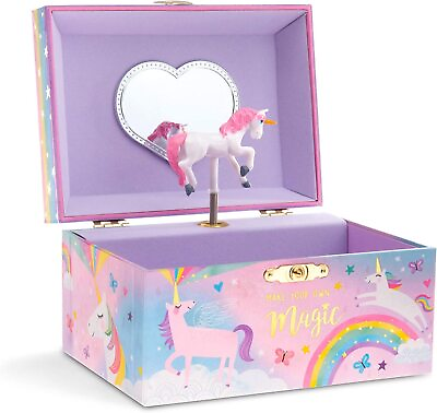 #ad Girl#x27;s Jewelry Storage Box with Spinning Unicorn Ideal Gifts for Little Girls $59.99
