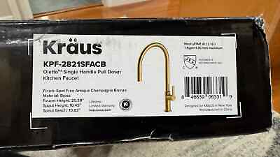#ad Kraus Oletto KPF 2821SFACB Antique Chambagne Bronze Pull down Kitchen Faucet $99.95