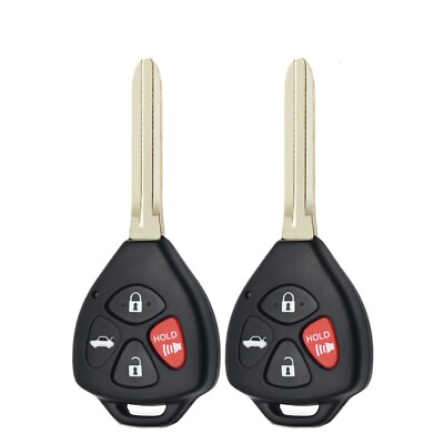 #ad 2 for 2007 2008 2009 2010 2011 Toyota Camry Keyless Remote Car key fob with Chip $16.85