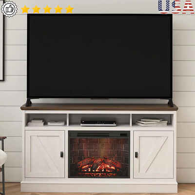 #ad #ad Electric Fireplace Remote controlled TV Stand TVs 65quot; Multiple Light Storage New $223.60