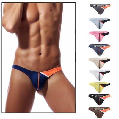 #ad Sexy Men#x27;s Ice Silk Briefs Thin G string Low Waist Underwear Panties Thong $6.55
