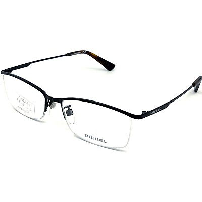 #ad Diesel DL 5325 D 001 Black Metal Half Rim Eyeglasses Frame 56 17 145 Asian Fit $103.60