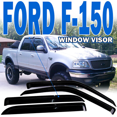 #ad Fits 01 03 Ford F150 Crew Cab amp; Lincoln Blackwood Window Visors 4Pc $28.11