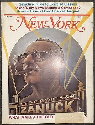 #ad New York magazine Last Movie Tycoon Zanuck Paul Davis art February 1 1971 $24.99