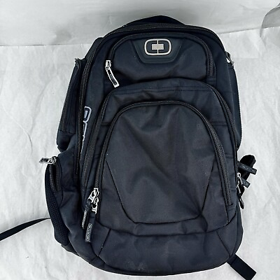 #ad OGIO Black Backpack Stratagem Backpack Laptop Bag Zipper Damaged $24.99