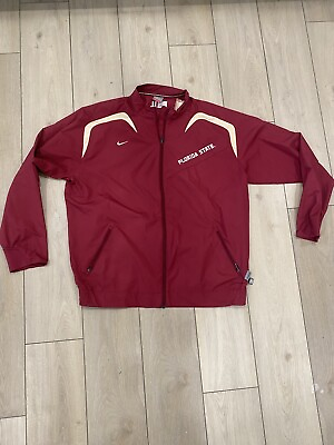 #ad Nike Fit Storm Team Zip Up Red Windbreaker Washington State Jacket Size L $35.00