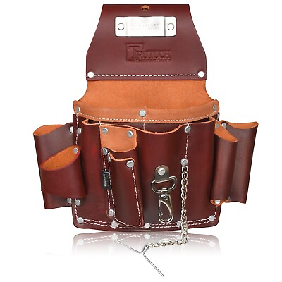 #ad Maroon Leather Electrician Tool Pouch Electric Tool Belt Electric Bag $35.99