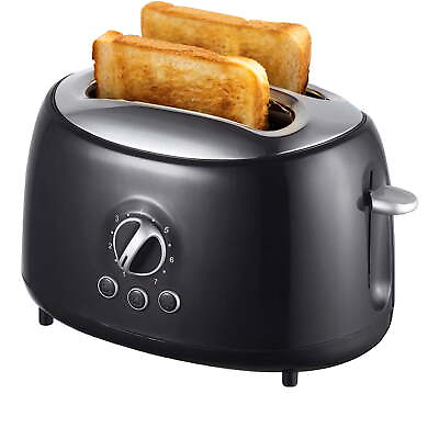 #ad Brentwood Cool Touch 2 Slice Extra Wide Slot Retro Toaster in Black $19.41