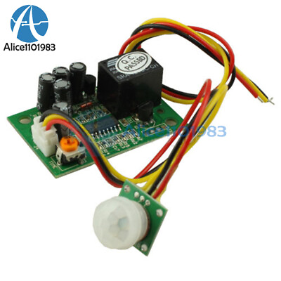 #ad 12V PIR IR Pyroelectric Infrared Module Adjustable Relay Output Sensor $2.74