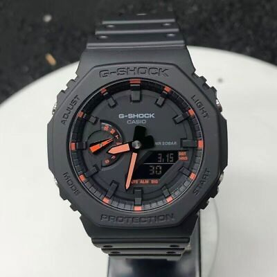 #ad Casio G SHOCK GA2100 1A4 resin strap watch men#x27;s Quartz Universal black orange $38.98
