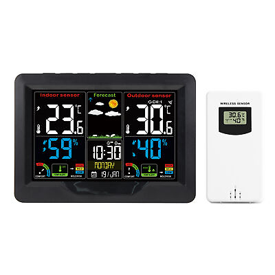 #ad Digital LCD Indoor amp; Outdoor Weather Station Clock Thermometer Wireless J8T2 $29.99