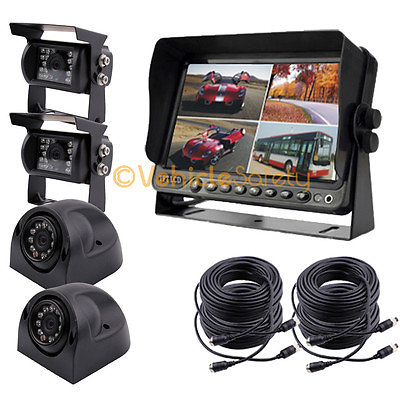 #ad 7quot; Monitor DVR Video Recorder 2 x Side Camera 2 x Backup Camera Car Safety Kit $369.88