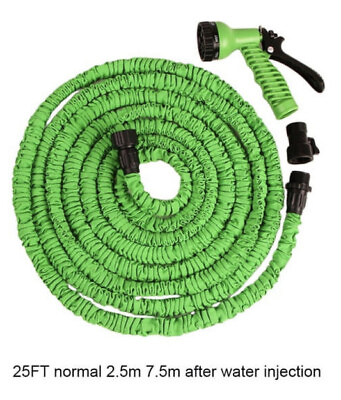 #ad 25 Foot Long Magic Hose Green in color Easy Storage Expands 3x It#x27;s Size $10.99