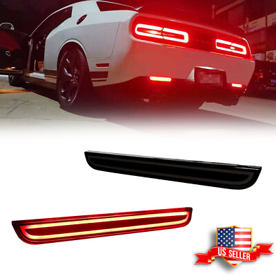 #ad Pair LED Rear Bumper Lamp Reflector Brake Light Tail For 15 22 Dodge Challenger $24.99