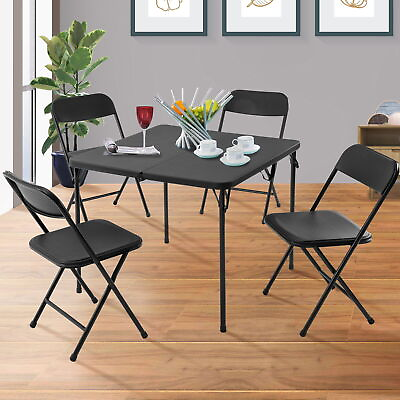 #ad 34quot; Square Resin Plastic Top Fold in Half Table Seats 4 Adults Dining Table Home $38.97