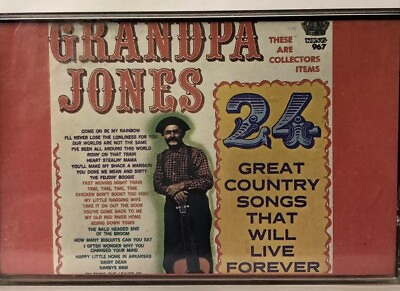 #ad Grandpa Jones 24 Great Country Songs Cassette 1983 Country Pre Owned Tape Tested $7.00