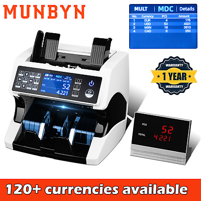 #ad MUNBYN Money Counter Machine 2CIS UV IR MG MT Counterfeit Detection Bill Counter $349.99