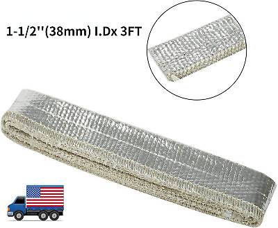 #ad Metallic Heat Shield Sleeve Insulated Wire Hose Cover Wrap Loom Tube 38mm ID 3Ft $12.56