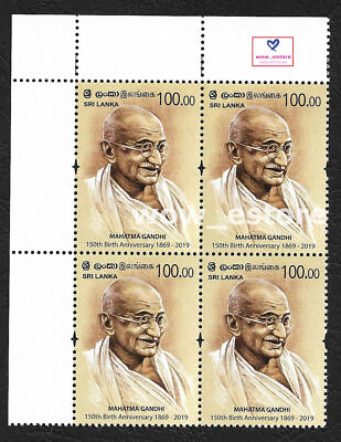 #ad Sri Lanka Stamp Mahathma Gandhi 150th Birth Anniversary Stamps Block of 4 MNH $4.75