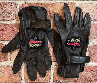 #ad Vintage Snap On Racing Gloves Black Leather $21.95