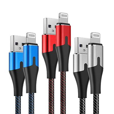 #ad USB iPhone Charging Cord MFi Certified 3ft 3Pack Lightning Charger Cable 3 ft... $18.64