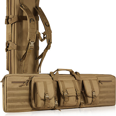 #ad VEVOR Rifle Bag 42 inch Tactical Double Long Gun Bag for 2 Rifles amp; 2 Pistols $53.99