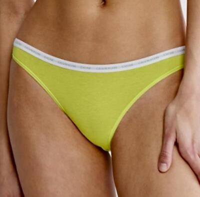 #ad CALVIN KLEIN CK One Cotton Lemon Lime White Bikini Panty Womens Sz M 6 L 7 XL 8 $12.93