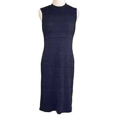 Beige by ECI Black Ribbed Texture Dress Egyptian Neck Sleeveless Women#x27;s Size L $28.99
