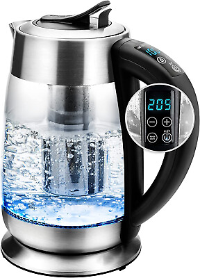 #ad 1.8L 1500W Glass Electric Kettle with Tea Infuser Keep Warm Auto Shut Off $26.35