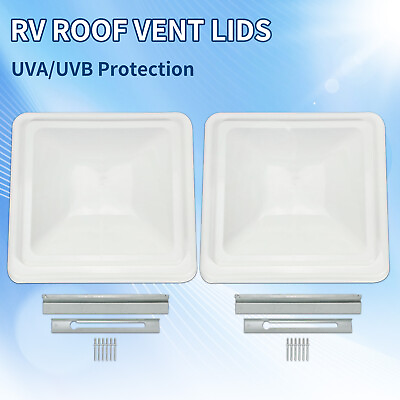#ad 2 Pack White 14quot; x 14quot; Replacement Roof Vent Cover Camper RV Trailer Ventline $20.80